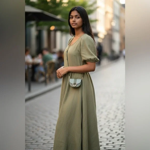 Charles & Keith Micro Gabine Two-tone Saddle Bag in Olive Green Color Block - Picture 11 of 12